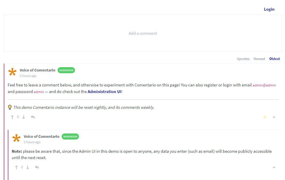 Comentario - Self-Hosted, Modern Comment System