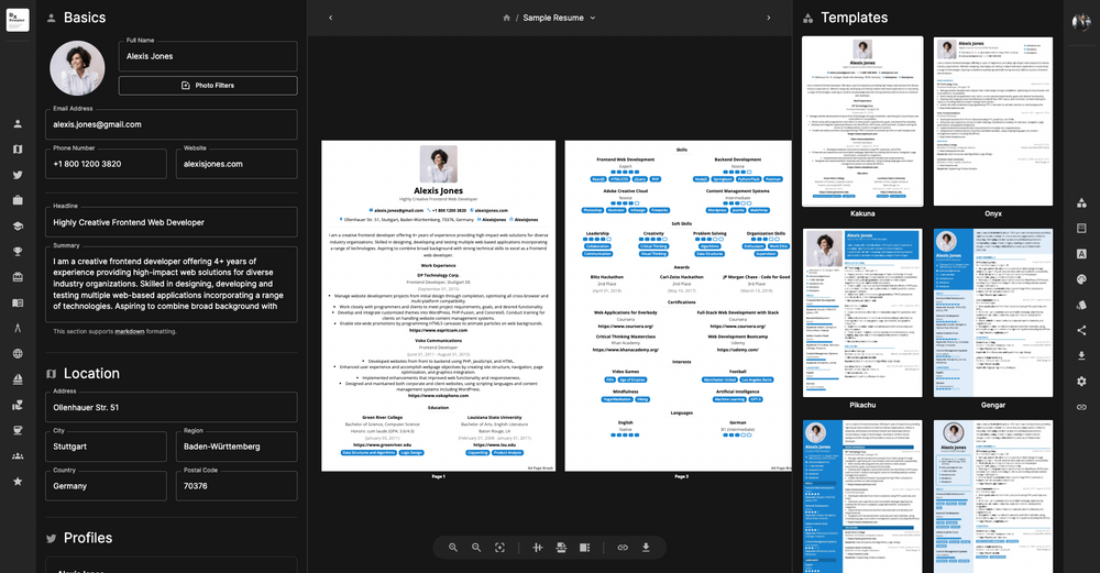 Self Hosted Resume Builders