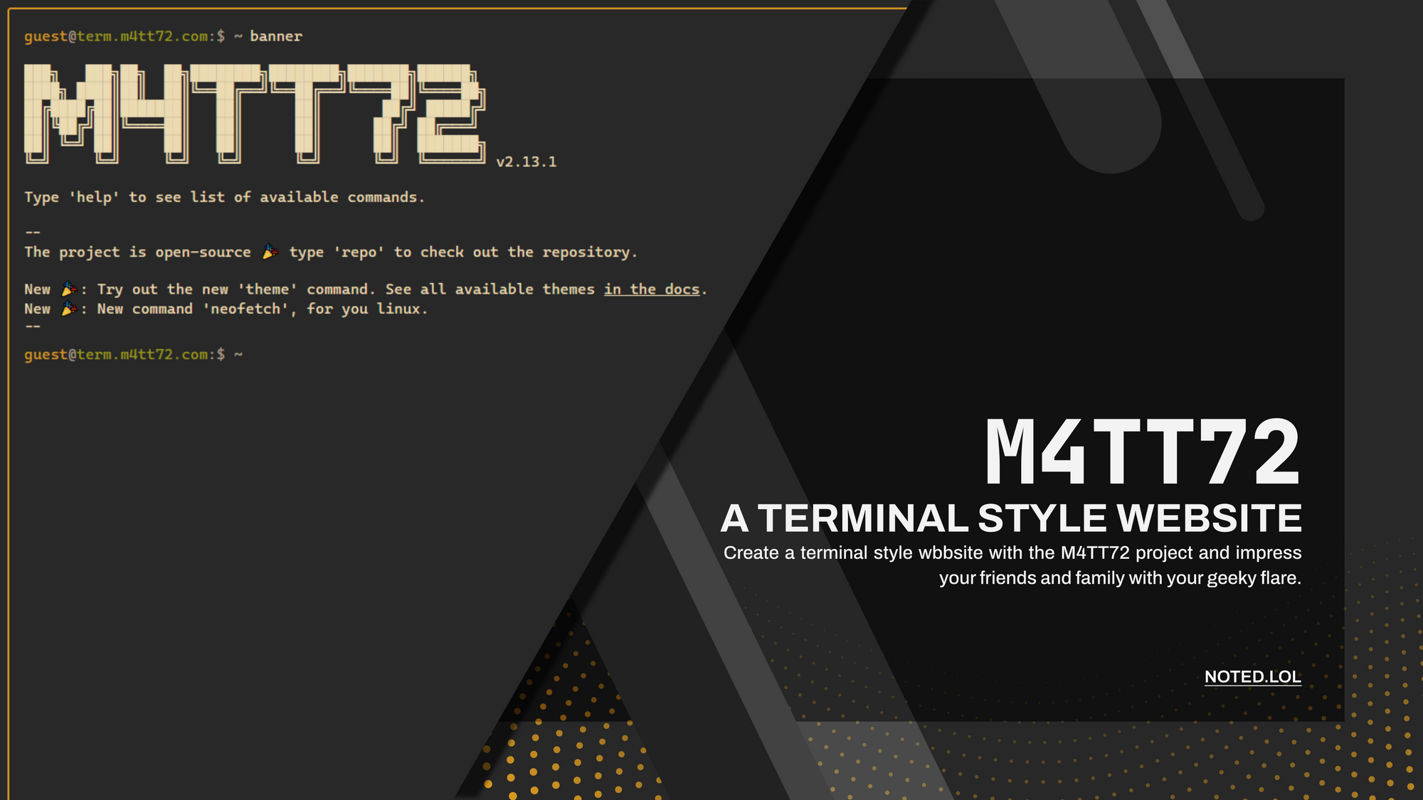 M4TT72 Terminal - A Self Hosted Terminal Style Website