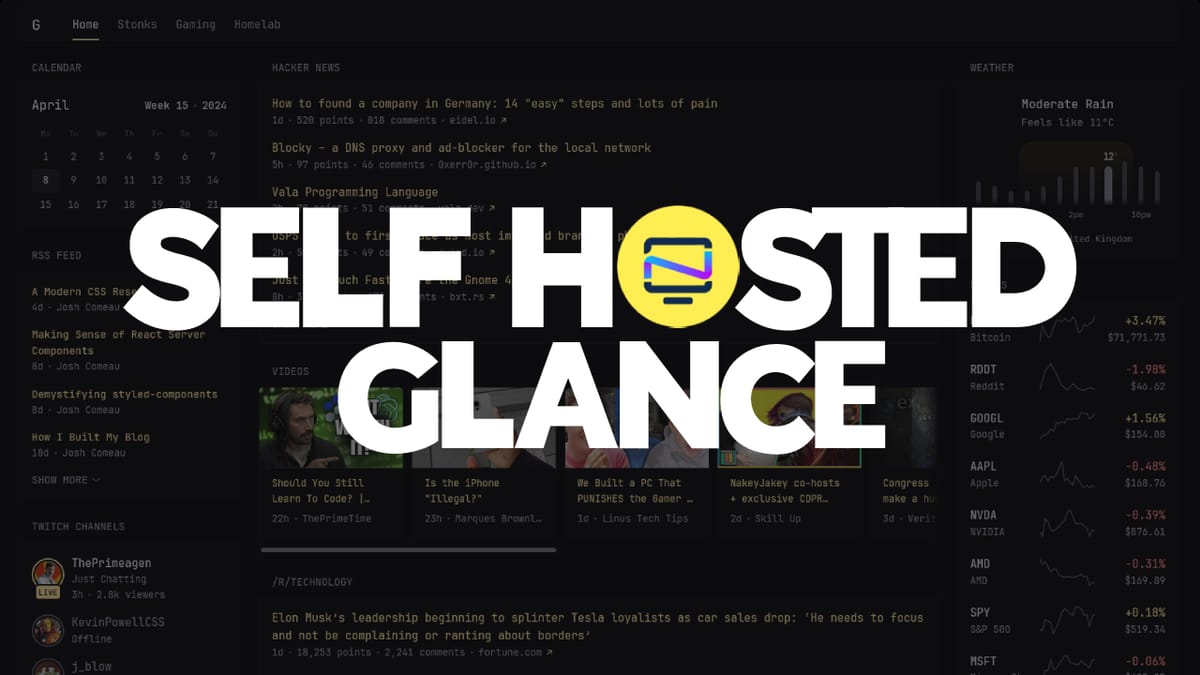 Glance - Self-Hosted Feeds Dashboard