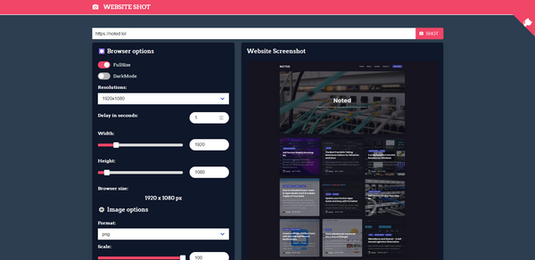 Take Full Website Screenshots with the Self Hosted Website Shot